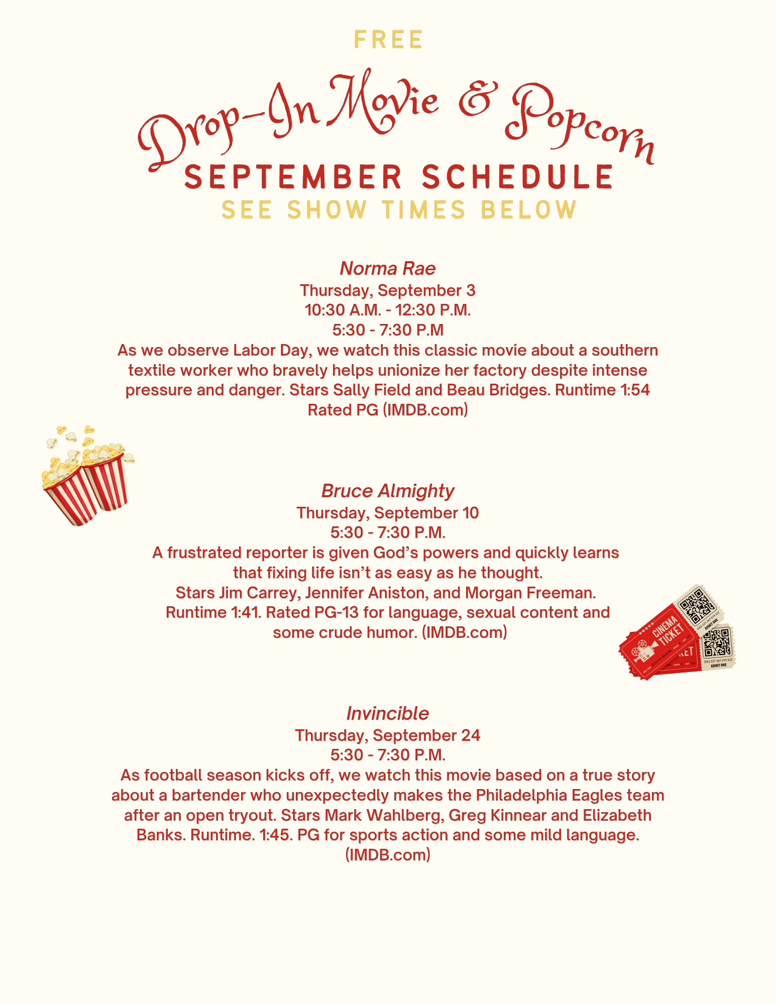 September 2026 Movie Flyer