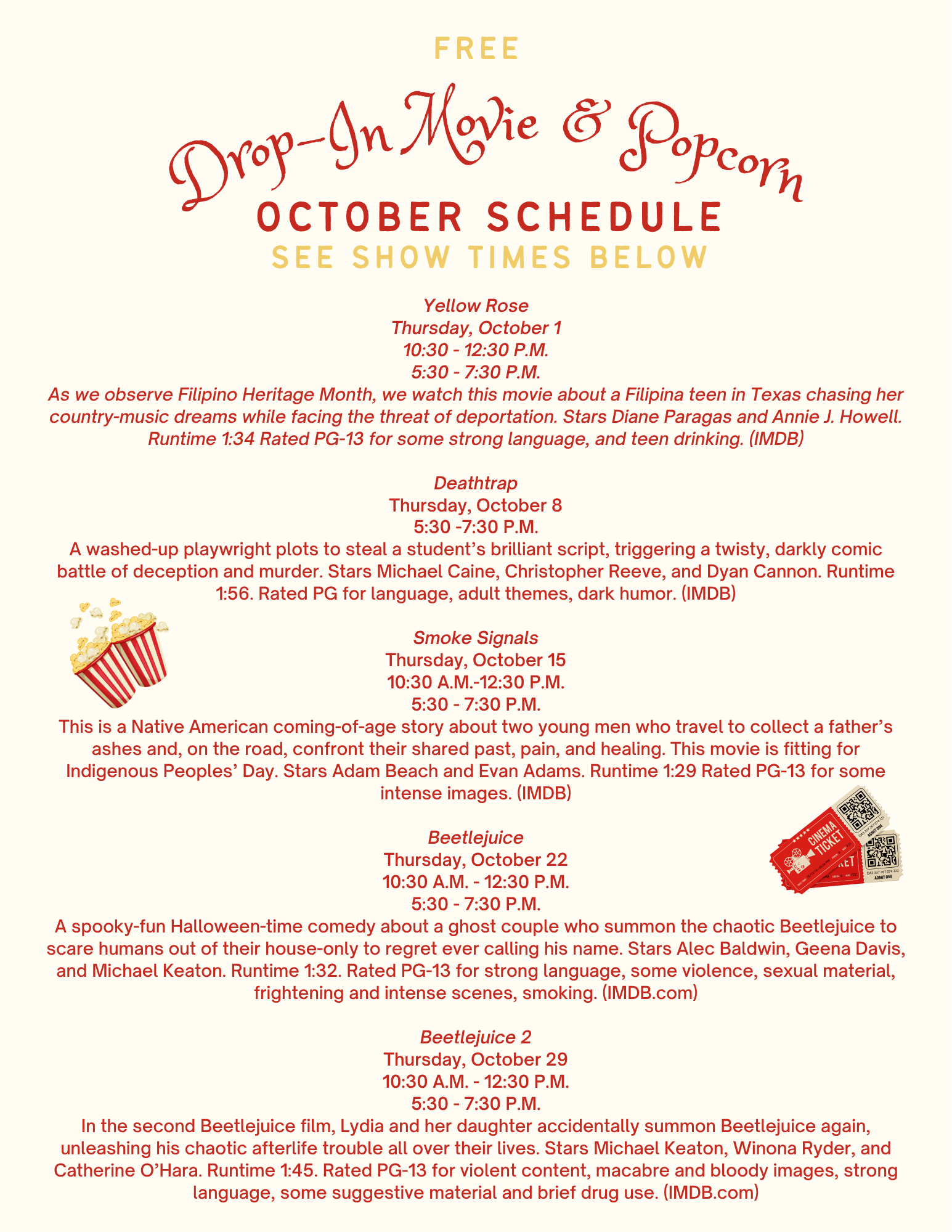 October 2026 Movie Flyer